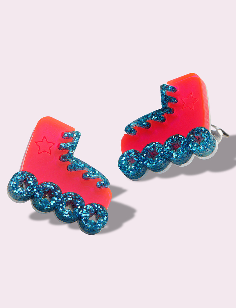 Roller Skate Clip-on Earrings